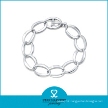 Wholesale Simple Rhodium Plated Sterling Silver Bracelet (SH-B0010)